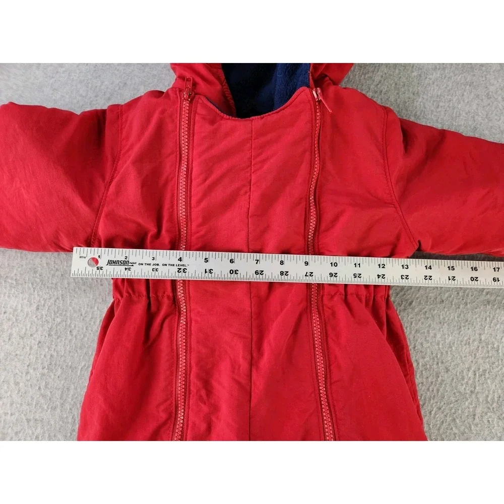 LAND'S END Insulated Fleece lined Snowsuit Hood Jacket Sz 2T Baby Toddler Zip Up